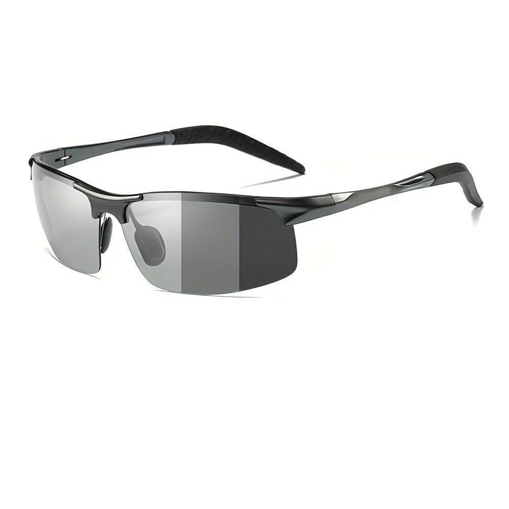Gafas de sol fotocromáticas de aluminio para deportes al aire libre sin montura para hombre, polarizadas, anti-UV, para conducir, pesca, ciclismo