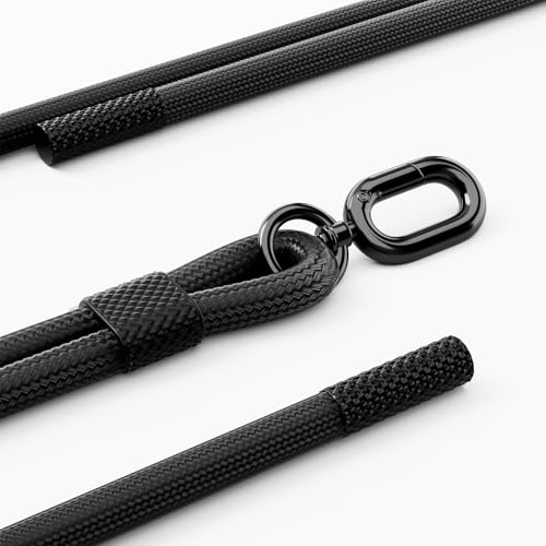 Image of Phone Lanyard 2 Pack - Universal Crossbody Neck Strap with 4 Pads Durable Adjustable Nylon Phone Lanyard for iPhone Samsung and More (Black+Camouflage)