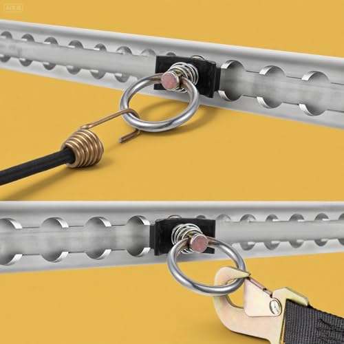Pafeooui 18 Pack Single Stud Fitting for L Track – Heavy-Duty 4000LB Capacity, Stainless Steel & Aluminum L Track Tie Down O Ring, 360° Rotating Cargo Control for Trucks, Trailers, Airline Logistics by Pafeooui - Used condition - Image 7