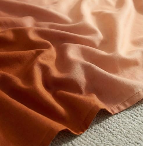 Image of VAS COLLECTIONS 300 TC Cotton Double Bedsheet for Super King Bed (108x108 in) | 7D Digital Printed Solid Bedsheet with 2 Pillow Covers | Soft, Wrinkle Packaging | Orange Shade
