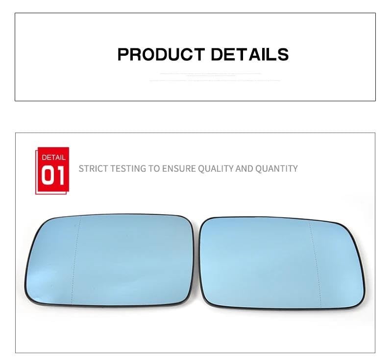 Miroir grand angle bleu pour BMW E46 E65 E66 rétro réglable 1 paire - 5