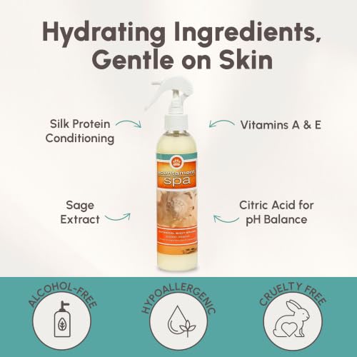 Image of Best Shot Scentament Spa Botanical Body Splash, Detangler Spray, Hypoallergenic Body Spray for Pets, Cat and Dog Cologne Spray, Exotic Island, 8 Oz.