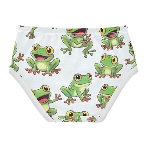 Toddler Girl Panties, Cute Frogs Cotton Underwear for Girls, 2T–8 Years2