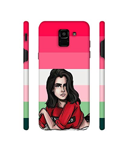 Image of Amazon Brand - Solimo Designer Lady Vector with Line 3D Printed Hard Back Case Mobile Cover for Samsung Galaxy J6