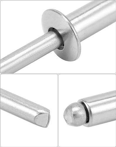 QWORK Stainless Steel Blind Rivets, 500 Pcs 3/16\" x 1/2\" Rivets