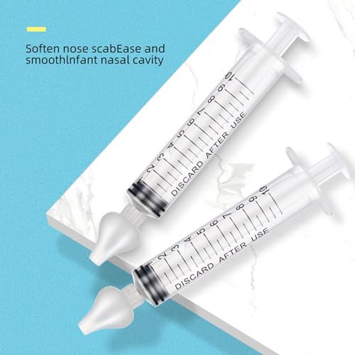 Image of Silicone Baby Nasal Aspirator,Syringe Nasal Irrigator,10ml Nasal Irrigator Portable Infant Nose Cleaner Nose Aspirator with Cleanable (Transparent with Storage Box ﻿)