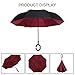 MRTLLOA 40/49/56 Inch Oversize Windproof Inverted Reverse Upside Down Umbrella, Golf Size Rain Umbrella, Double Layer, C-Shaped Handle for Men, Women and Kids (Wine Red, 49 Inch)