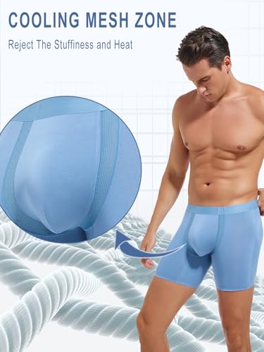Men's 4-Pack Underwear Boxer Briefs, Cooling Mesh Zone, Moisture-Wicking Underwear, Regular, Long-Leg and Trunk4
