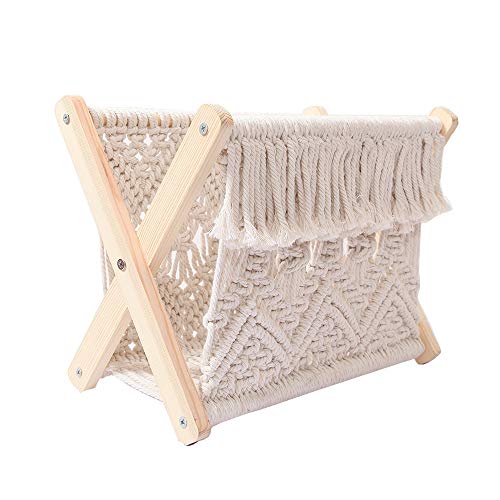 Zkbszn Nordic Cotton Woven Storage Basket Knitting Folding Magazine Rack Desktop Book Shelf Photo Props