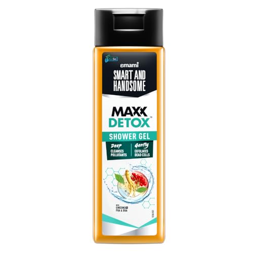 Image of Smart And Handsome Maxx Detox Shower Gel | Deep Cleanses Pollutants | Gently Exfoliates Dead Cells | With Ginseng To Revitalizes Dull Skin & Pha+Bha To Deep Cleanses Pollutants | 250ml