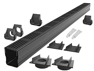 S-Lon Design Entwässerungsrinne Set 10m Schwarz