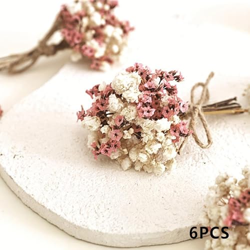 Ramo de flores secas artificiales Babys Breath con tallos 9cm miniatura 5