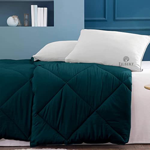 Image of Filbert - Winter Comforter Single Bed 300 GSM Microfiber Blanket for Winter Soft & Cozy Diamond Stitch Quilt (60 inch x 90 inch Inches /152cm x 228cm) - Comforter Single Bed|Teal