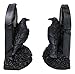 Ebros Gift Harbinger of Doom Bad Omens and Prophecy Raven Crow Perching On Black Roses and Graveyard Tombstone Pair of Bookends Statue Gothic Macabre Figurine As Halloween Decor