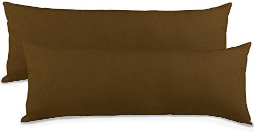 aqua-textil Classic Line poszewka na poduszkę, zestaw 2-częściowy, 40 x 145 cm, czekoladowy brąz, bawełna, poduszka do spania na boku, poszewka na zamek błyskawiczny