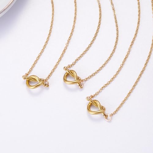 BFF Friendship Knot Infinity Necklace for 2 Best Friend Long Distance Birthday Jewelry Gifts for Her Women Bestie
