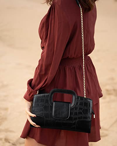Bolso tote para mujer con diseño de cocodrilo, bolso de mano con solapa y asa superior, clutch, bolso cruzado o de hombro miniatura 3