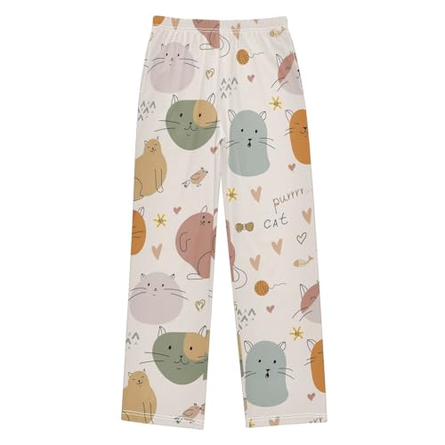 Boys' Pants Cats Paw Prints Funny Animals Long Bottoms Jogger Pants Elastic Waist Trousers with Pockets S-XL