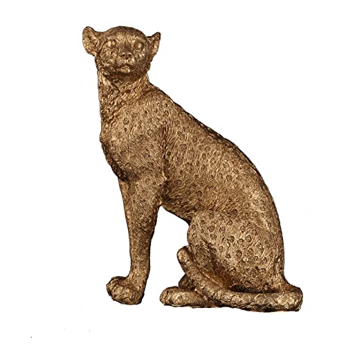 Ornements pour la maison - Statue guépard - Ornements artisanaux - Panthère Jaguar - Doré - Pour la maison, le salon, l'entrée, le bureau - Décoration d'armoire (modèle D) Cover