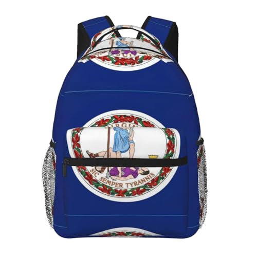 Sac à dos résistant à l'eau avec poches latérales motif Virginie adulte
