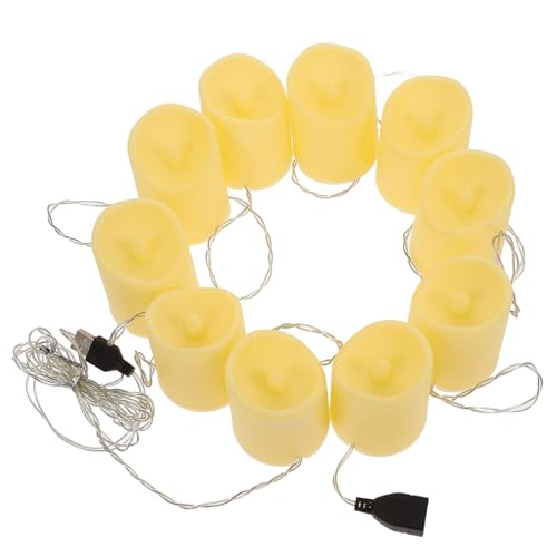 Luces LED de vela sin llama lámparas de simulación brillante USB para bodas