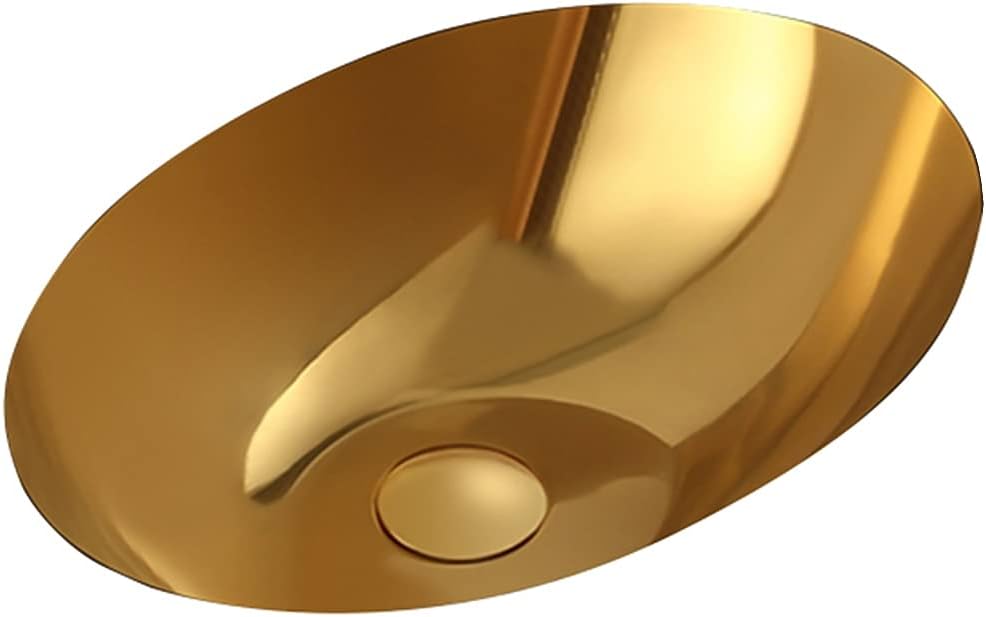 Kitchen Sink Brushed Round Gold Bar Prep, Single BOL Bar Prep, Thickened 304 Stainless Steel, Drop-in or Undermount Installation