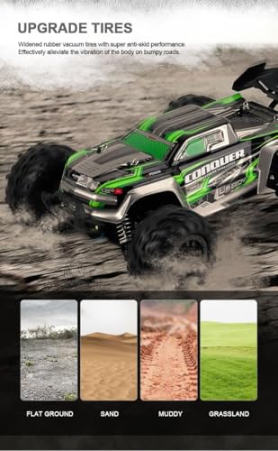 Image of Samtop RC Cars 1:16 Scale Remote Control Car 50 KMH High Speed Fast 4WD RC Truck for Kids Adults Boys 2.4 GHz All Terrains RC Buggy Off-Road Drift RC Monster Trucks with 2 Batteries