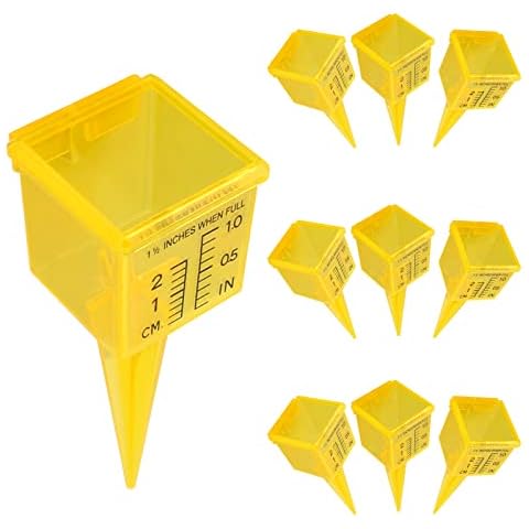 Pletpet 10 PCS Lawn Rain Gauge, Sprinkler Gauge Lawn Water Gauge for Rain with Wide Mouth Outdoor Water Gauge Water Measuring Tool for Lawn, Garden, Yard, Transparent Easy to Read Cover