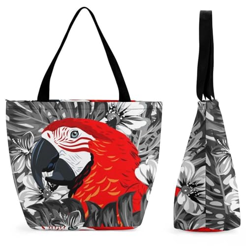 Sac à bandoulière perroquet rouge idéal pour le shopping et le voyage