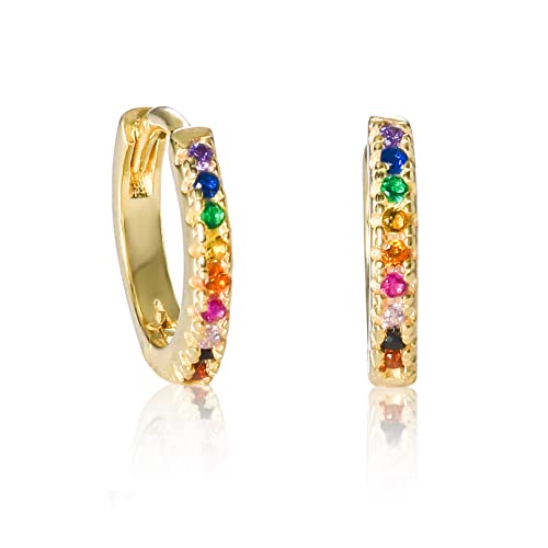 Petites boucles d'oreilles créoles argent 925 et pierres zircon pour femme et fille