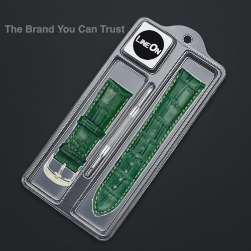 Image of Lineon 22mm Half Padded Leather Mens Watch Strap For Branded Watches Compitable with Titan, Timex, Casio, Sonata, Tool and Pins Include