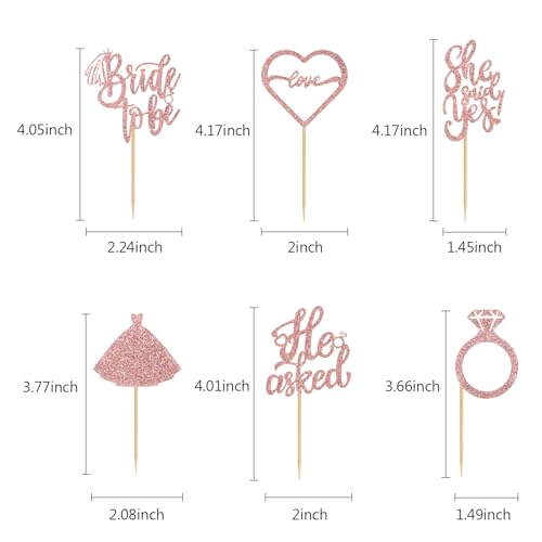 Actororp AC84 36 Pcs He Asked She Said Yes Cupcake Toppers thumb #5