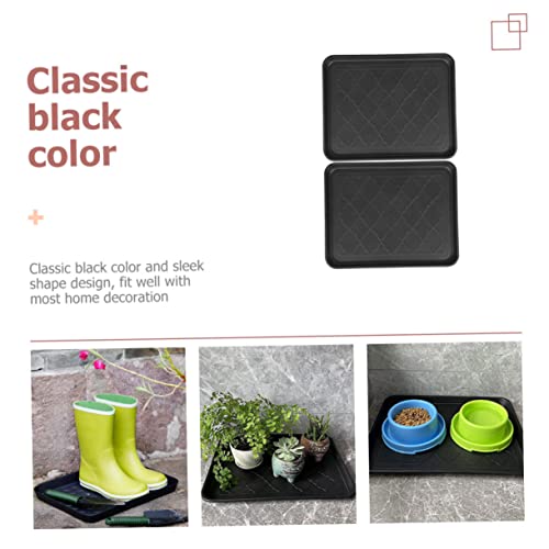 VILLCASE Schuh Und Futtermatte Tablett Aus Strapazierfähigem Pp Rutschfestes Multifunktions Ablagefach Für Haustiere Eingang Und Garten 2 Stück