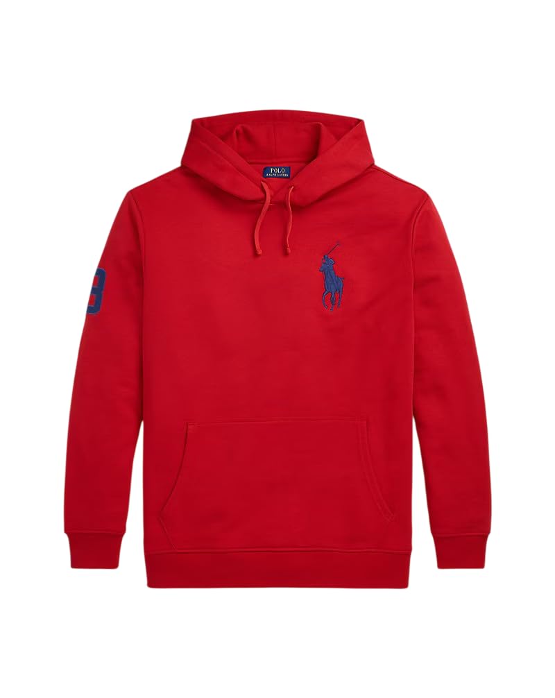 POLO RALPH LAUREN Big and Tall Big Pony Fleece Hoodie in Polo Red