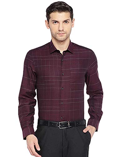 Image of Turtle Men 100% Cotton Slim Fit Yellow Solid Formal Shirt