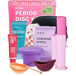 Pixie Menstrual Disc Kit for Feminine Care – Pixie Discs are Designed to Remove Like Tampons – 100% Medical-Grade Silicone – Best Period Disc Starter Kit – Proven to Become A Successful Disc User