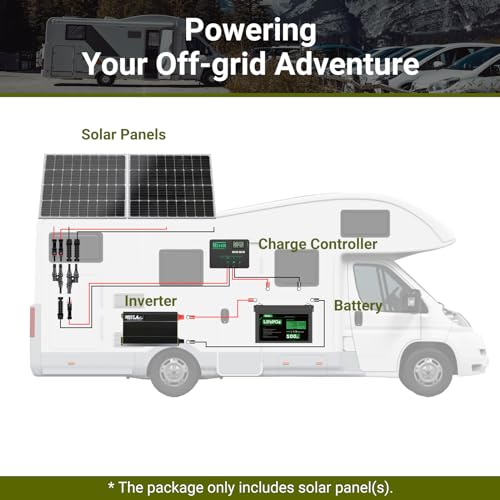 HQST 100 Watt 12V Monocrystalline Solar Panel High Efficiency Module PV Power for Battery Charging Boat, Caravan and Other Off Grid Applications 31.8 x 27.5 x 1.18 in (New Version) - Thumbnail 6