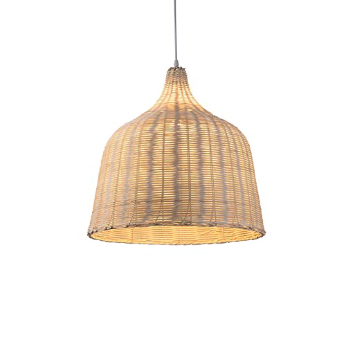 Lustre bambou suspension luminaire E27 pour plafond salon rustique