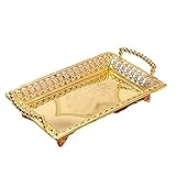 CUTICATE ヴィンテージヨーロッパトレイ食品フルーツスナック皿サラダプレートの結婚式パーレイ皿, ゴールド41x25cm