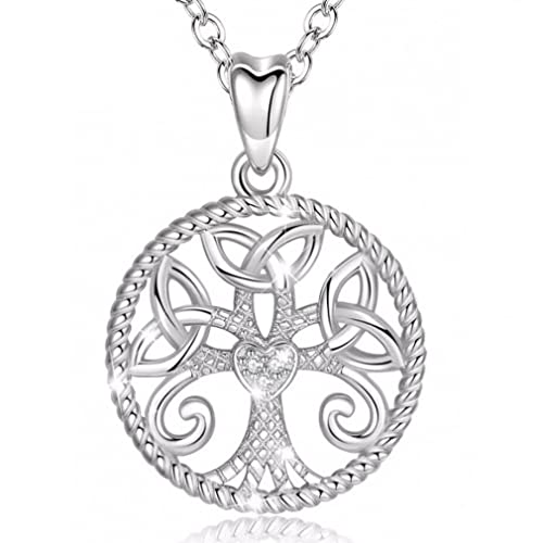 Collier Pendentif Arbre de Vie en argent pour femme avec chaîne ajustable