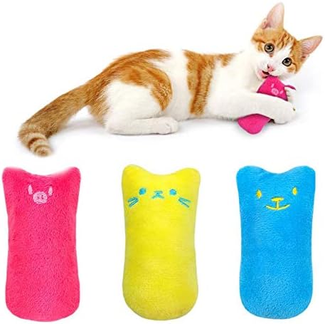 Interactive Cat Catnip Toys Funny for Kitten Kitty Cat Kicker Teething Chew Playing 3 Pcs (Catnip Toy)