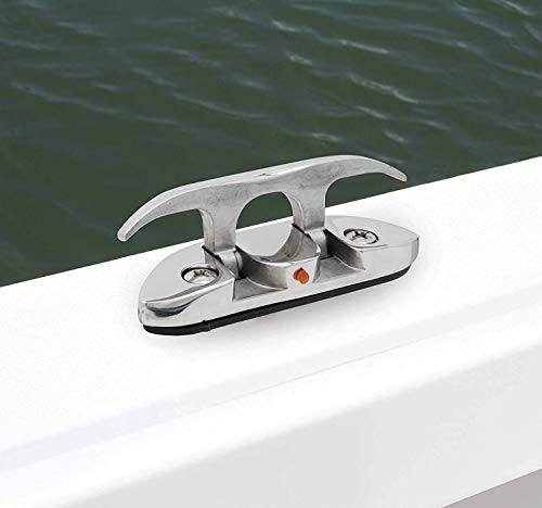 Isure Marine Boat2 Pcs Folding Cleat 4-1/2" Flip-Up Dock Cleat Marine Grade 316 Stainless Steel With Screws #TOP4