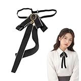 [Doyime] ス制服リボン レデイース リボンタイ 蝶ネクタイ リボンタイ スクールリボン 調整可能 学院風 勤 通学 卒業式/入学式/発表会 贈り物 ブラック