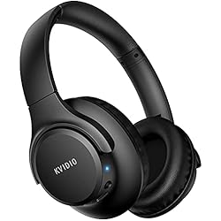 KVIDIO [Updated] Bluetooth Headphones Over Ear, 65 Hours Playtime Wireless Headphones with Microphone,Foldable Lightweight Headset with Deep Bass,HiFi Stereo Sound for Travel Work Cellphone