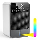 Deshumidificador eléctrico automático de 1800 ml Función de descongelación, baños y armarios(660ML/24H)