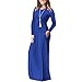 Jingying Women Long Sleeve Loose Plain Maxi Dresses Casual Long Dresses with Pockets