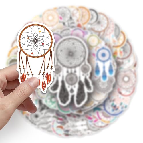 Colorful Dream Catcher Vinyl Stickers, 50 PCS Waterproof Boho Style Decals for Laptops Scrapbooking, Journals, Notebooks - Image 4
