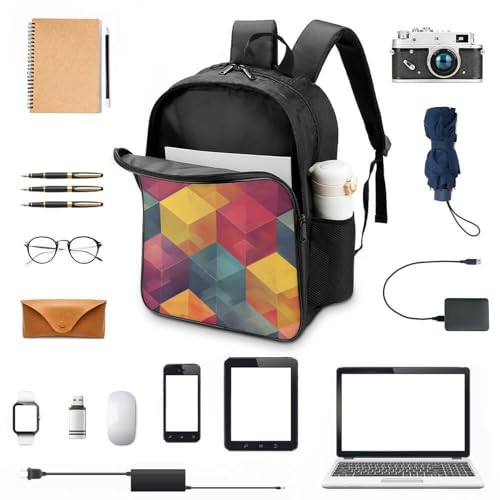 Mochila impermeable y transpirable con estampado de bloques para niños y adolescentes 4