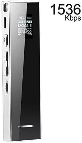 Digital Voice Recorder,KAYOWINE 1536kbps 8GB & TF Card 15M Recording Distance & 18 Recording hoursSound Audio Recorder with Headphone and OLED Screen for lectures, Meetings, interviews