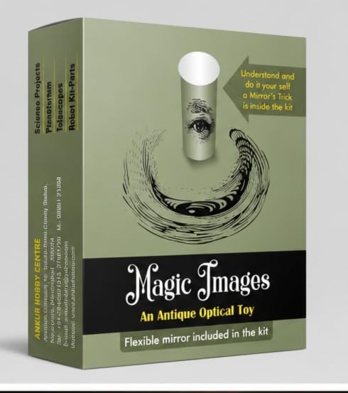 magic images diy optical illusion science kit | antique optical toy | anamorphic mirror puzzle | stem educational science toy for kids | diy science project | ages 6+